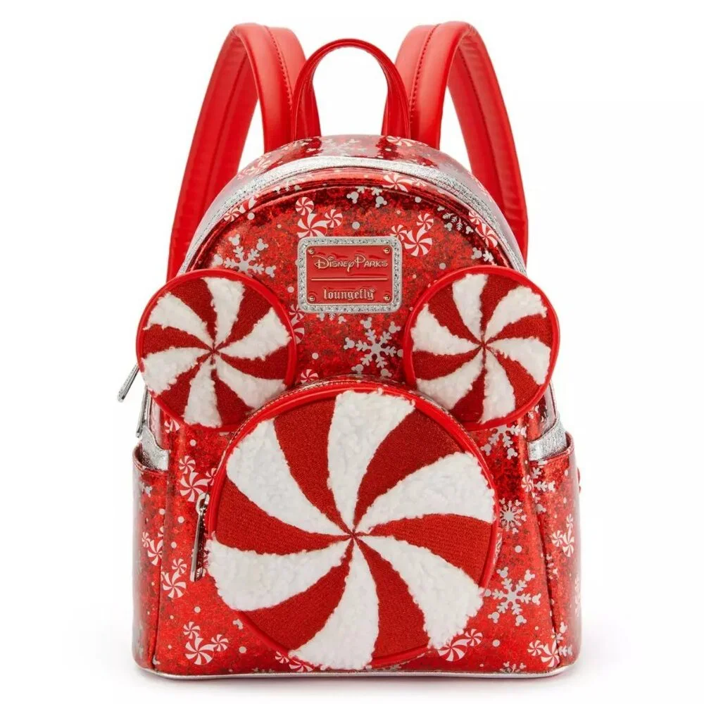 Loungefly Disney Mickey Mouse Peppermint Swirl Mini Backpack NWT - Picture 1 of 3